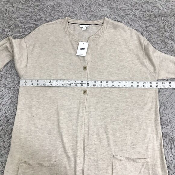 J JILL L CARDIGAN SWEATER DRESS Beige LONG WOOL BLEND $99 - Picture 6 of 8